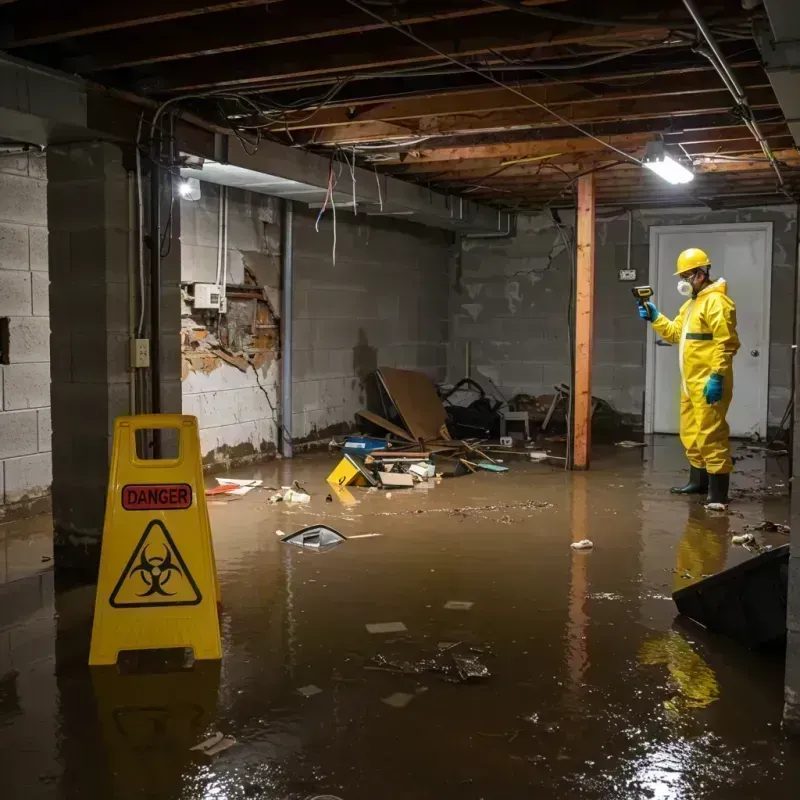 Flooded Basement Electrical Hazard in Waterville, WA Property